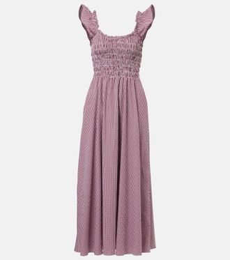 Faithfull The Brand Eudora shirred cotton-blend maxi dress