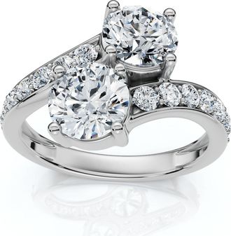 Pompeii3 2.40Ct Forever Us 2-Stone Diamond Ring 14k Gold Lab Grown EF/VS