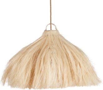 Bazar Bizar L&aacute;mpara colgante de rami en marr&oacute;n 110x110x80 cm