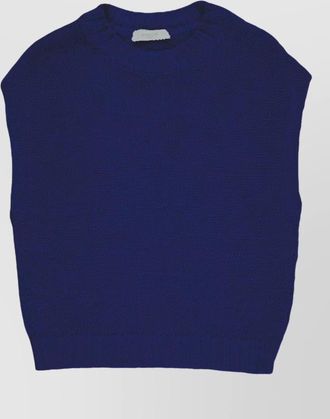 Zanone knit top sleeveless design ribbed collar