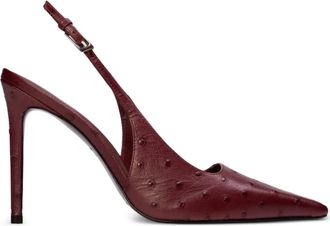 Black Suede Studio Lainey slingback pumps - Red