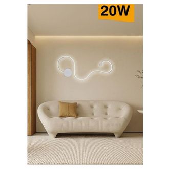 Trade Shop Trade Shop Traesio - Trade Shop - Applique De Parete Led 20watt Ondulato Modern Lampada 3 Modelo De Luz E12-3c