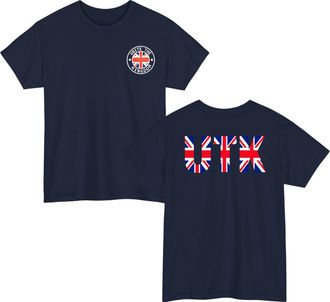 Generic Vintage UK Heritage Unisex T-Shirt - Union Jack Flag UTK Tee Top - Retro UK British Shirt Navy