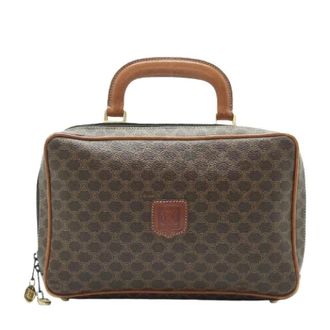 Celine Pre-owned Handbags, female, Brown, Size: ONE SIZE Pre-owned Macadam Rectangular Vanity Top Handle Bag