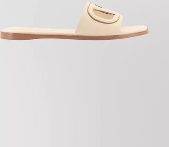 Valentino Garavani leather slides with cut-out logo design