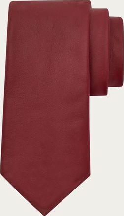 Ferragamo Men Nappa leather tie Red