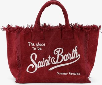 MC2 Saint Barth Borsa a spalla Vanity in canvas con profili sfrangiati - MC2 SAINT BARTH - gender_Woman
