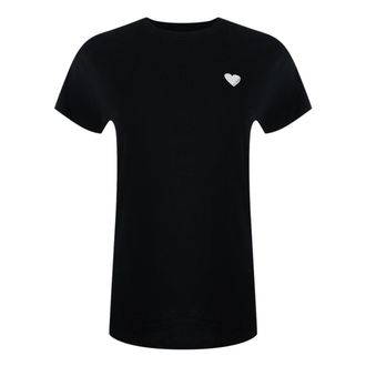Love Moschino Unisex Contrast Hart Logo T-shirt voor volwassenen (Zwart, Wit)