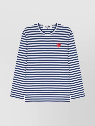 Comme Des Gar&ccedil;ons striped cotton t-shirt logo