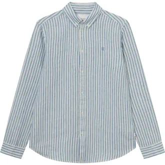 Les Deux Kristian Linen Button-Up Shirt in Washed Denim Blue/Ivory at Nordstrom Rack, Size X-Large