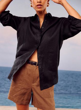 Contemporaine Womens Loose pure linen shirt