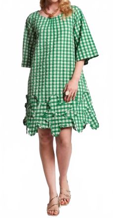 Frances Valentine Zennia Mini Dress In Green Checker