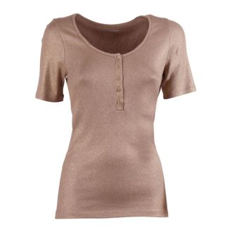 Majestic Filatures Majestic Filatures, Round-neck Knitwear, female, Brown, Size: XL Serafino scollo a U