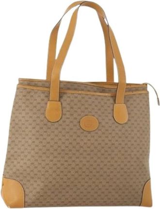 Gucci Pre-owned Tote Bags, female, Beige, Size: ONE SIZE Pre-owned Vintage GG Canvas Tote Bag