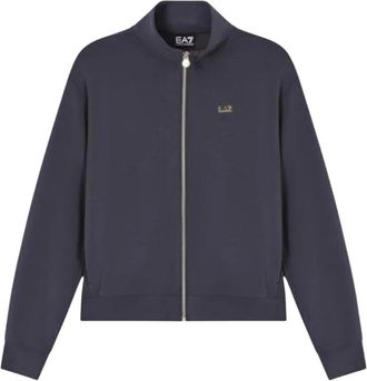 Emporio Armani Core Lady Zip-through - Dames - Vesten met rits - Blauw - M - Polyester - Hoodies & sweatvesten