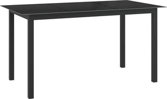 vidaXL Mesa De Jard&iacute;n De Aluminio Y Vidrio Negro 150x90x74 Cm Vidaxl