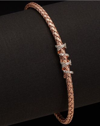 Meshmerise 18K Over Silver 0.15 Ct. Tw. Diamond Bangle Bracelet