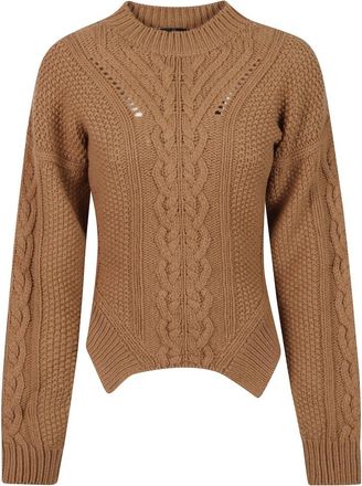 Dondup Truien - Dames - Ronde hals truien - Bruin - M - Truien & Vesten