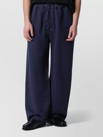 STUDIO NICHOLSON cotton linen wide-leg trousers