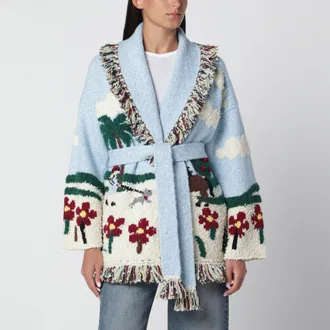 Alanui Casa Alanui light blue wool-blend cardigan