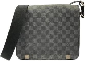 Louis Vuitton Pre-owned Cross Body Bags, female, Black, Size: ONE SIZE Pre-owned Damier Graphite District Coated Canvas Shoulder Bag
