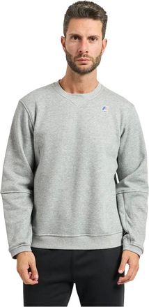 K-Way Hoodies & sweatvesten, Heren, Grijs, XL, Katoen, Nael Brushed Fleece Jumper