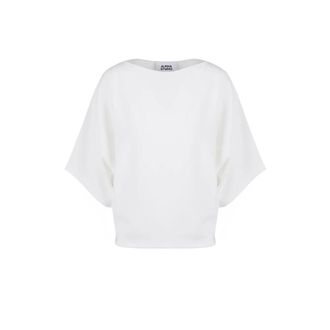 Alpha Studio Blouses, female, White, Size: M Maglia Kimono