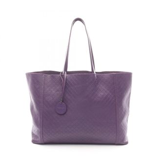 Bottega Veneta Purple Leather Handbag Tote Bag (Pre-Owned)