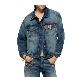 Liu Jo Tejano Giubbotto Spille Zb7308 D0418 - Dames - Jassen - Blauw - Maat: S Denim