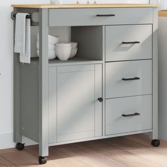 vidaXL Carrito De Cocina Monza Madera Maciza De Pino 84x40x88,5 Cm Vidaxl