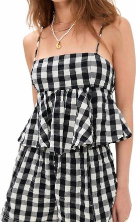 Free People Mia Plaid Tank Top In Black Combo