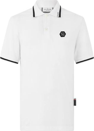 Philipp Plein Polo Shirt Ss Logo - Heren - Polos - Wit - 2XL - Katoen - Tops