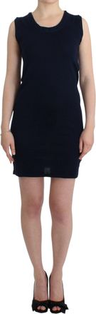John Galliano Womens Sleeveless Knit Mini Dress - Navy Cotton - Size X-Small