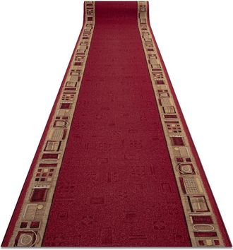 RugsX Rugsx - Alfombra De Pasillo Con Refuerzo De Goma Jena Burdeos 100cm Red 100x530 Cm
