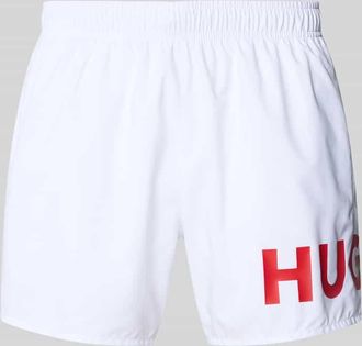HUGO BOSS Badeshorts mit Label Print Modell MAKAI in Weiss, Gr&ouml;&szlig;e XXL
