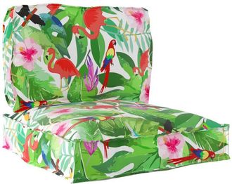 vidaXL Pallet Cushion Set Floral 2 pcs Tropical jungle 70 x 70 x 12 cm vidaXL