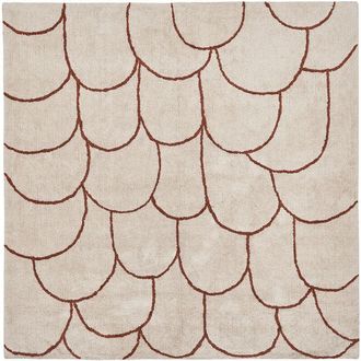 Beliani Beliani - Area Rug Cotton Tufted Geometric Pattern 200x200cm Beige and Brown Avdan