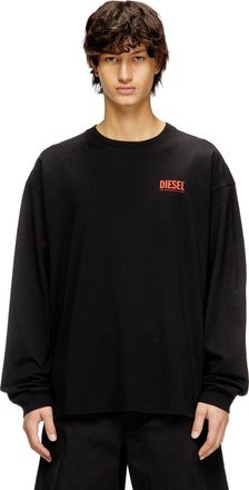 Diesel Relaxed long-sleeve T-shirt with Biscotto logo - T-Shirts - Man - Black