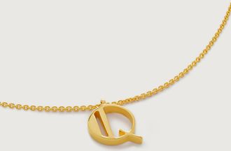 Monica Vinader Gold Initial Q Chain Necklace
