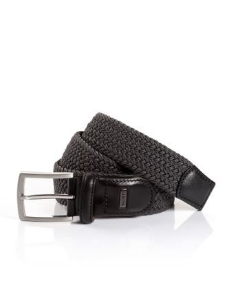 Monti Flechtg&uuml;rtel MONTI HAMBURG, Herren, Gr. 11,5, grau (dunkelgrau), Materialmix, unifarben, G&uuml;rtel Flechtg&uuml;rtel, 3,5 cm breit, Elastischer Flechtg&uuml;rtel, 