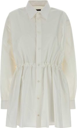 Balenciaga Womens White Poplin Shirt Dress - Light Grey Cotton - Size EU 36 (Womens)