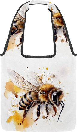 Generic 878071_4 Reversible Canvas Shoulder Tote - Double-Sided Print, 12oz Cotton, 27cm Drop, Fold-Flat Bag for Travel, Shopping, Street Outings