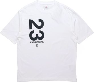 Nike Jordan Air Jordan 23 Engineered Alphabet Printing Casual Sports Round Neck Short Sleeve White CZ4909-100