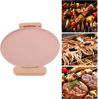 Infinite [sart&eacute;n Para Parrilla] [parrilla De Hobby] Aluminio Con Revestimiento Antiadherente Y Asas Para Uso Interior Y Exterior, Color Rosa
