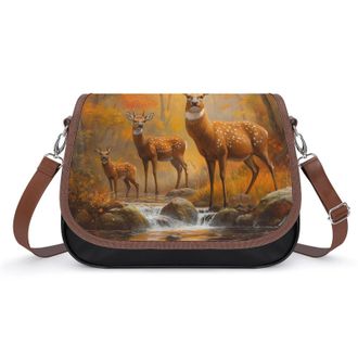 Generic Deer Family Crossbody Bags for Women Shoulder Messenger Bag Purse Handbags