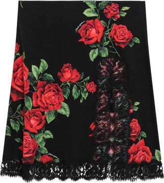 Dolce & Gabbana Bedrukte rok - Dames - Rokken - Zwart - Maat: S Katoen