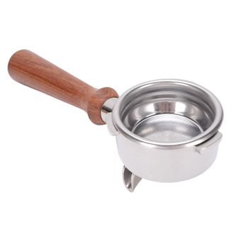OEM Portafiltro Profesional De Doble Boquilla De 58 Mm, De Madera Y Acero Inoxidable, Para Cafetera Universal