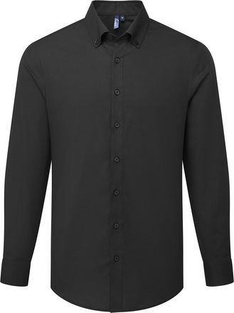 Premier Heren Supreme Oxford Formeel Overhemd Met Lange Mouwen (Zwart)