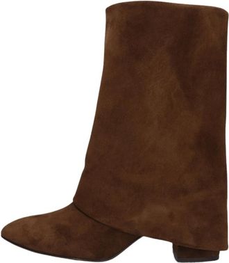 Toral Shoes Cleo Liso Enkellaarzen - Dames - Laarzen met Hak - Bruin - 38 EU - Leer - Schoenen