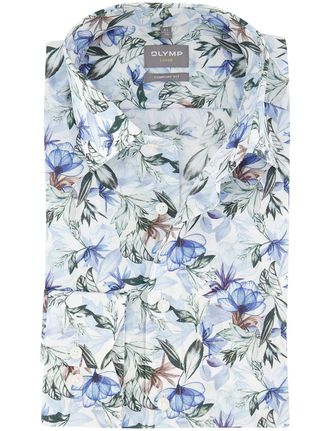 Olymp Bloemenprint Overhemd blauw OLYMP Comfort Fit